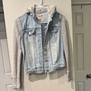 Mossimo Supply Co. Light Blue Denim Jacket with Gray Sleeves